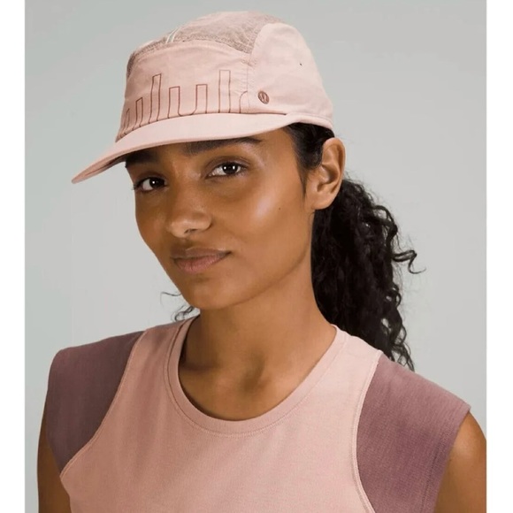 New LULULEMON Drawcord Hiking Cap Rose Pink Clay Hat Moisture Wicking Size S/M - Picture 3 of 16